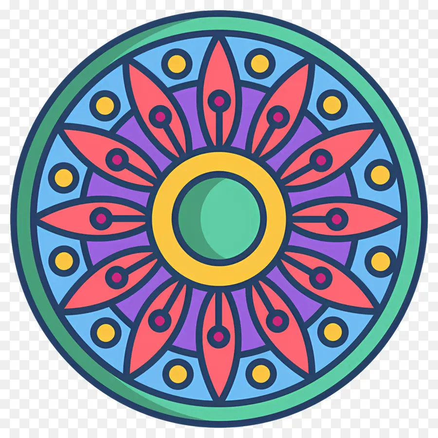 Mandala，Colorido PNG