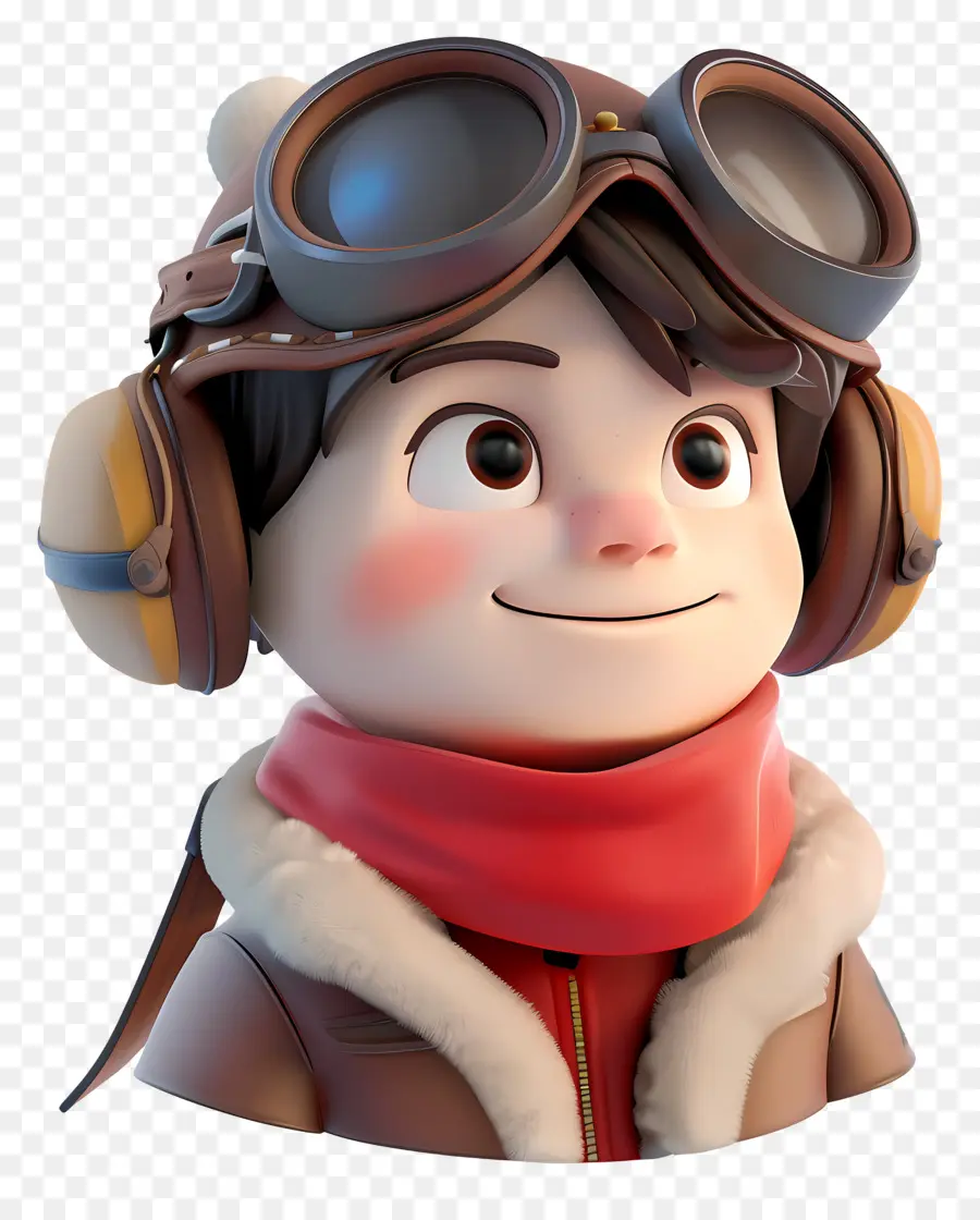 Pilot Kartun 3d，Bocah Kartun PNG