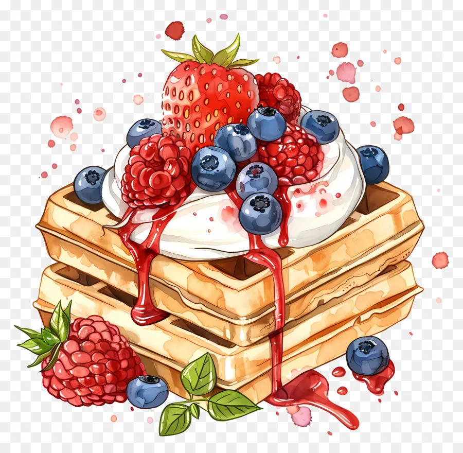 Wafel Dengan Berry，Stroberi PNG