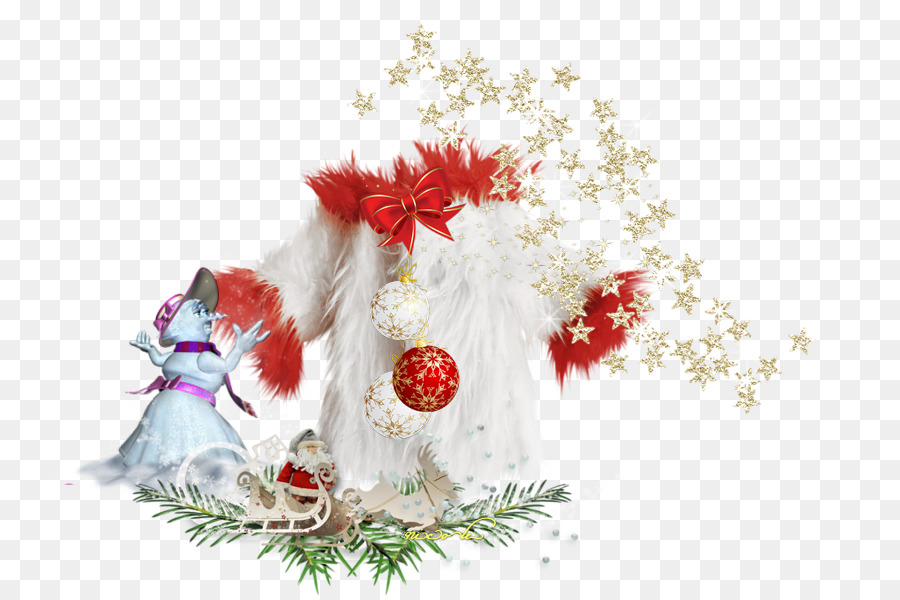 Ornamen Natal，Desain Bunga PNG