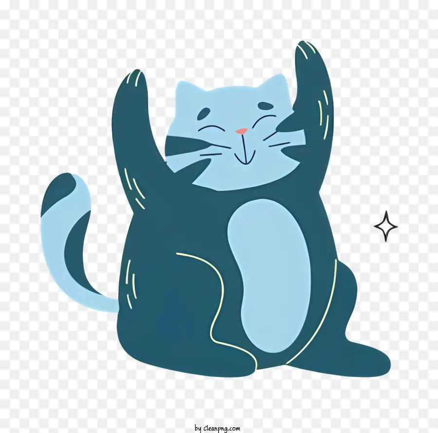 Meditasi Kucing，Kucing Biru PNG