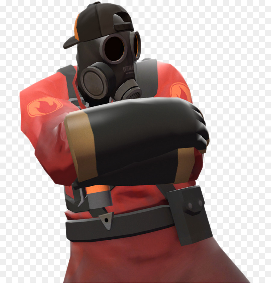 Kırmızı Pyro Karakteri，Gaz Maskesi PNG