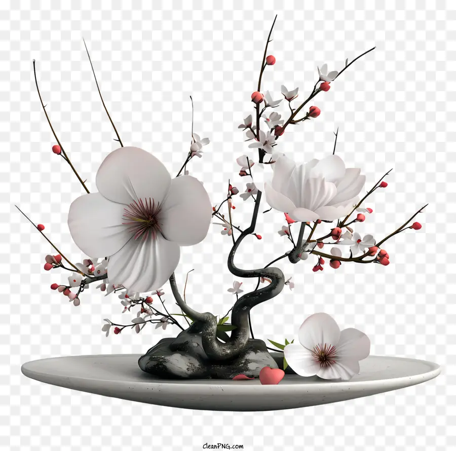 Zen çiçek Aranjmanı，Bonsai Ağacı PNG