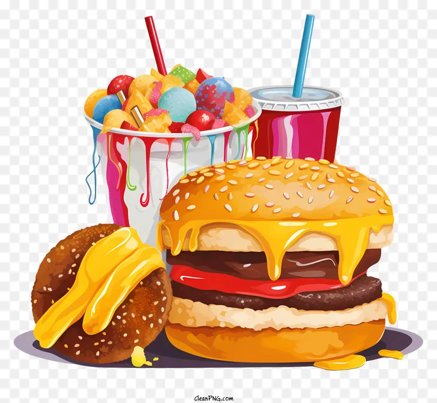 Fast Food，Hamburger PNG