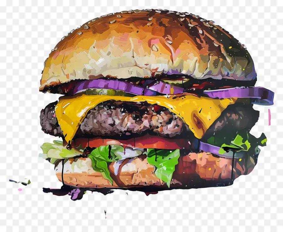 Yağlı Boya，Hamburger PNG