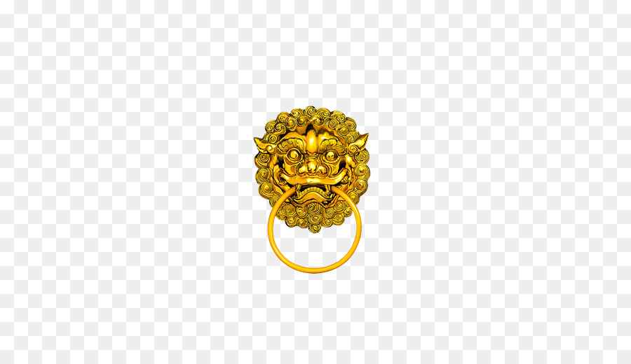 Knocker Door Golden，สิงโต PNG