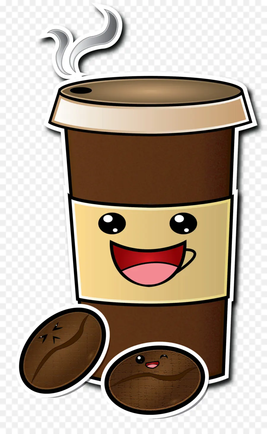 ถ้วยกาแฟ，ใบหน้าที่ยิ้มแย้ม PNG