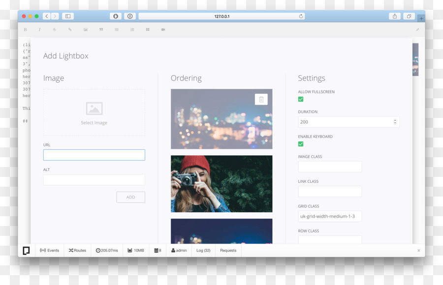 Lightbox，หน้าเว็บ PNG