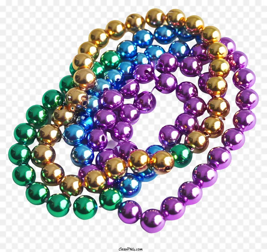 Mardi Gras Beads，ลูกปัดสีสันสดใส PNG