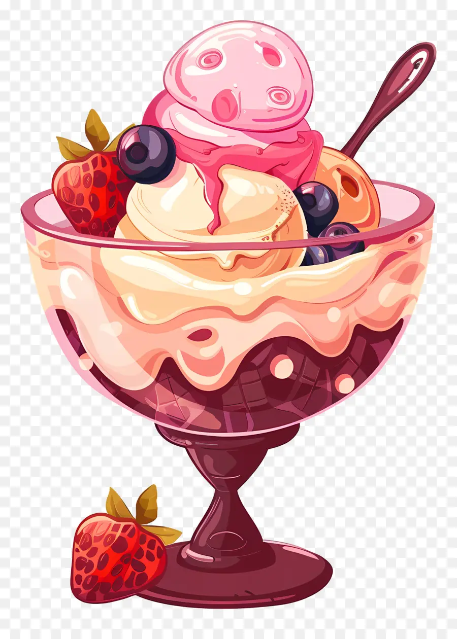 ของหวานไอศกรีม，ไอศกรีม Sundae PNG