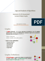 CSC 301 - Design and Analysis of Algorithms: Instructor: Dr. M. Hasan Jamal Lecture# 06 (A) : Graphs