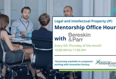 Receive legal and IP mentorship from Bereskin & Parr to position your startup for long-term success while avoiding costly legal pitfalls. Takes place every fourth Thursday of the month from 10:00am to 11:00am