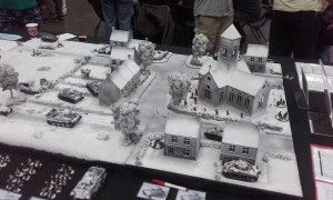 A lovely winter WWII game using the Bolt Action rules I believe.