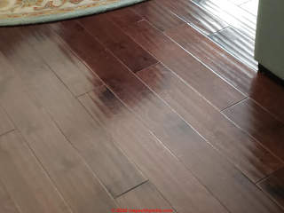 Hand-scraped wood flooring analysis (C) InspectApedia.com  Alex sources of hand scraped wood flooring identification of hand scraped wood flooring