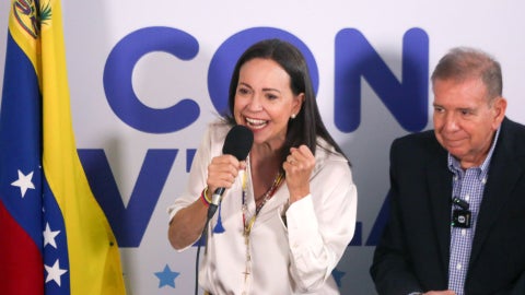 María Corina Machado, líder de la oposición venezolana y Edmundo González Urrutia, candidato a la Presidencia de Venezuela - Foto: EFE