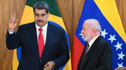 Nicolás Maduro y Lula da Silva (AFP)