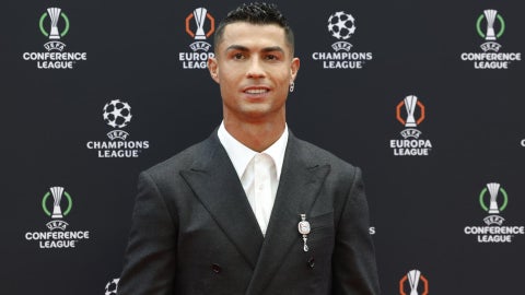 Cristiano Ronaldo en ceremonio de la UEFA. (EFE)