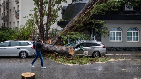 Vehículo destruido en Eslovaquia (AFP)