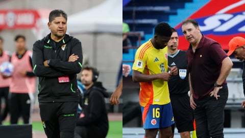 Oscar Villegas, entrenador de Bolivia, y Néstor Lorenzo, técnico de Colombia - Fotos: EFE