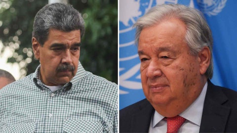 Nicolás Maduro y António Guterres (AFP)