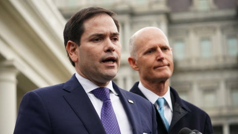 Marco Rubio y Rick Scott, legisladores estadounidenses (AFP)