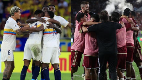 Jugadores de las selecciones de Colombia y Venezuela - Fotos: EFE