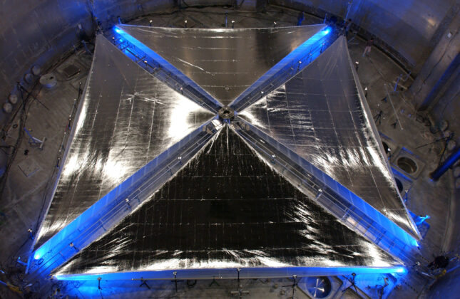 ATK Space Systems' Solar Sail during testing at the Plumbrook Test Facility in Sandusky, OH