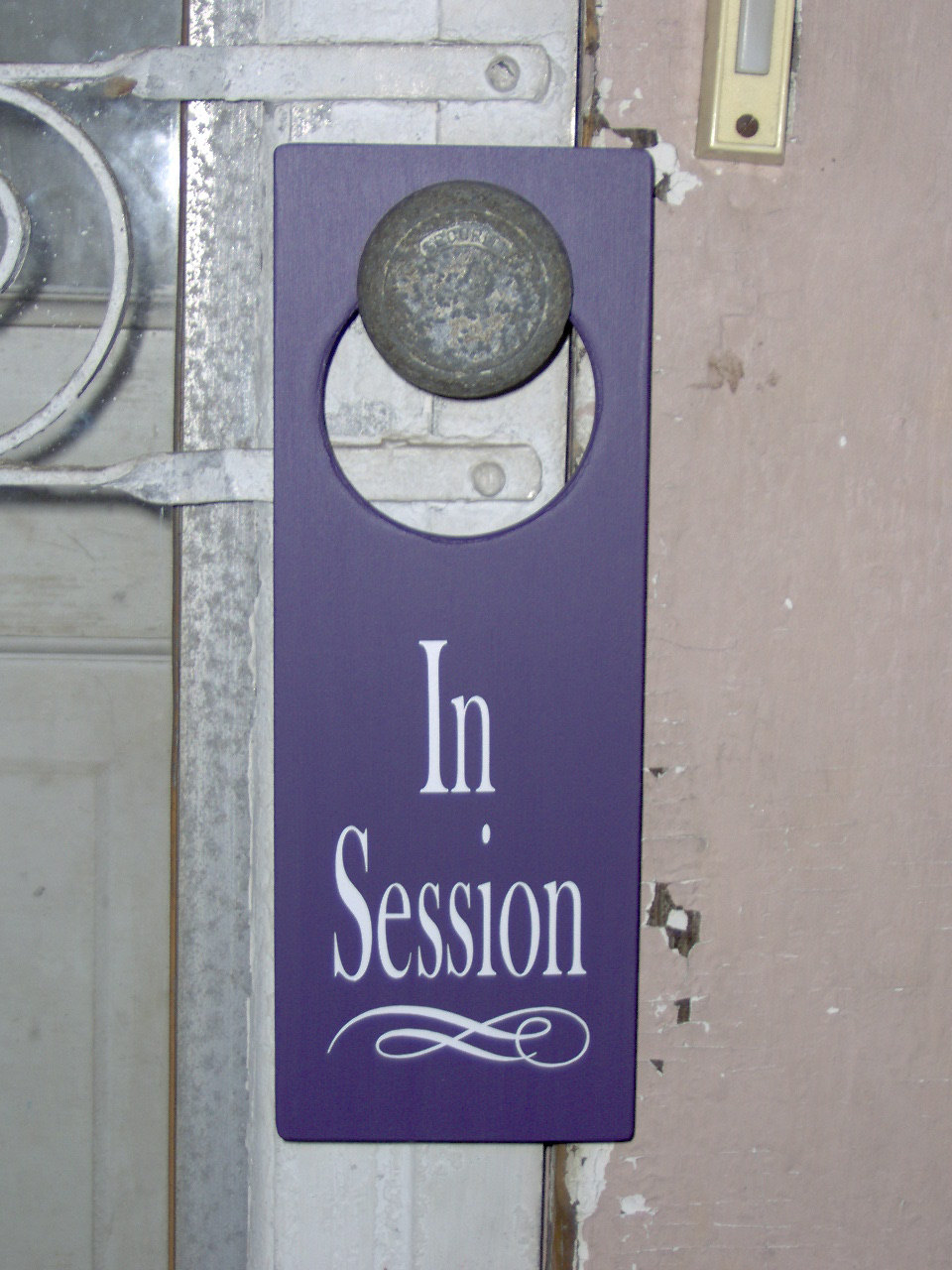 door knob sign photo - 4