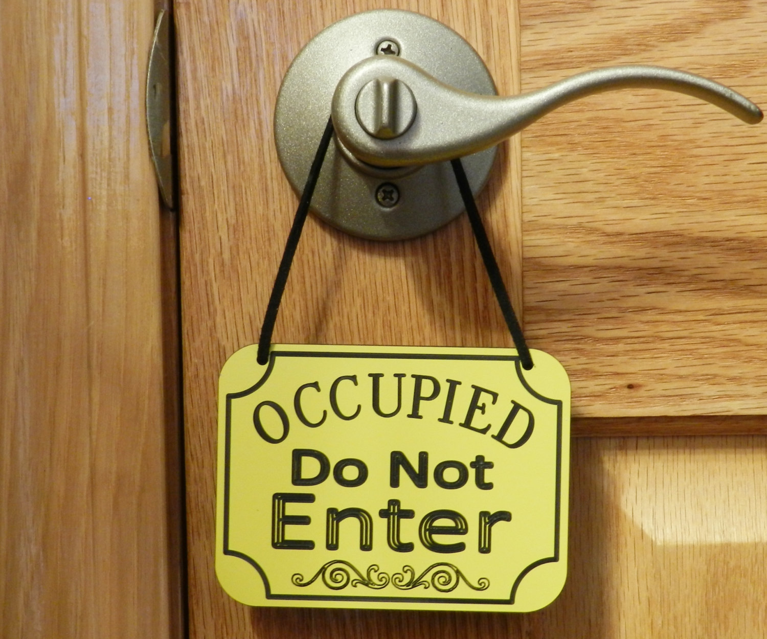 door knob sign photo - 3