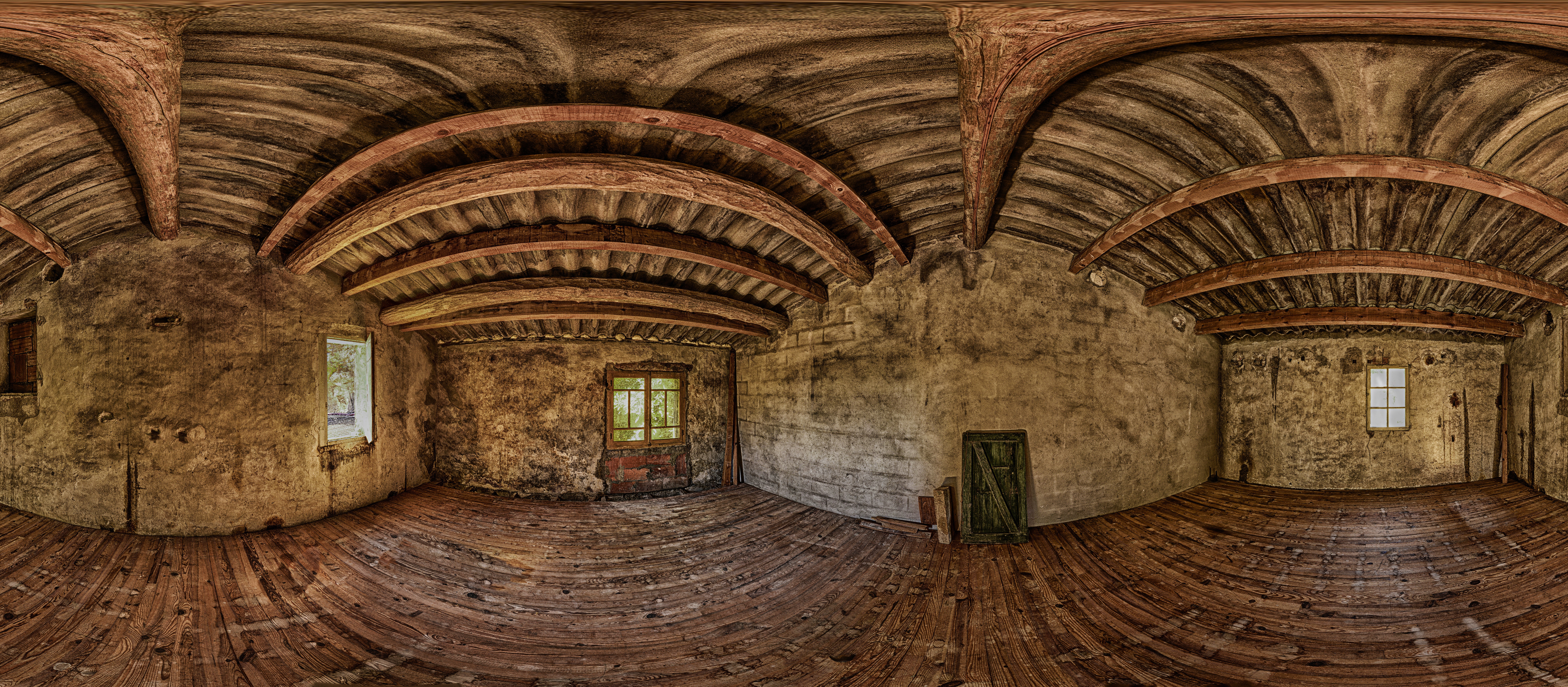 Interior view of wooden house photo