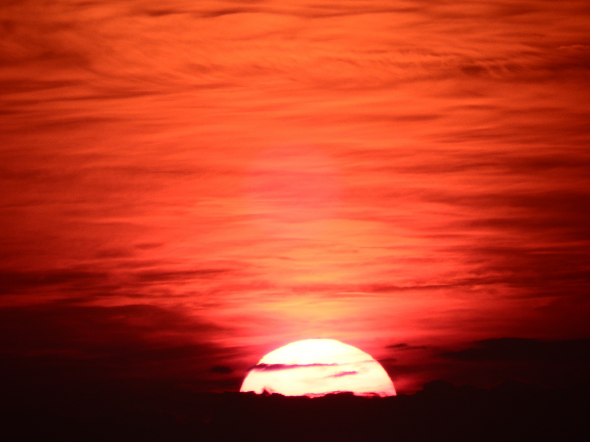 Bright Orange Sunset Sky Free Stock Photo - Public Domain Pictures