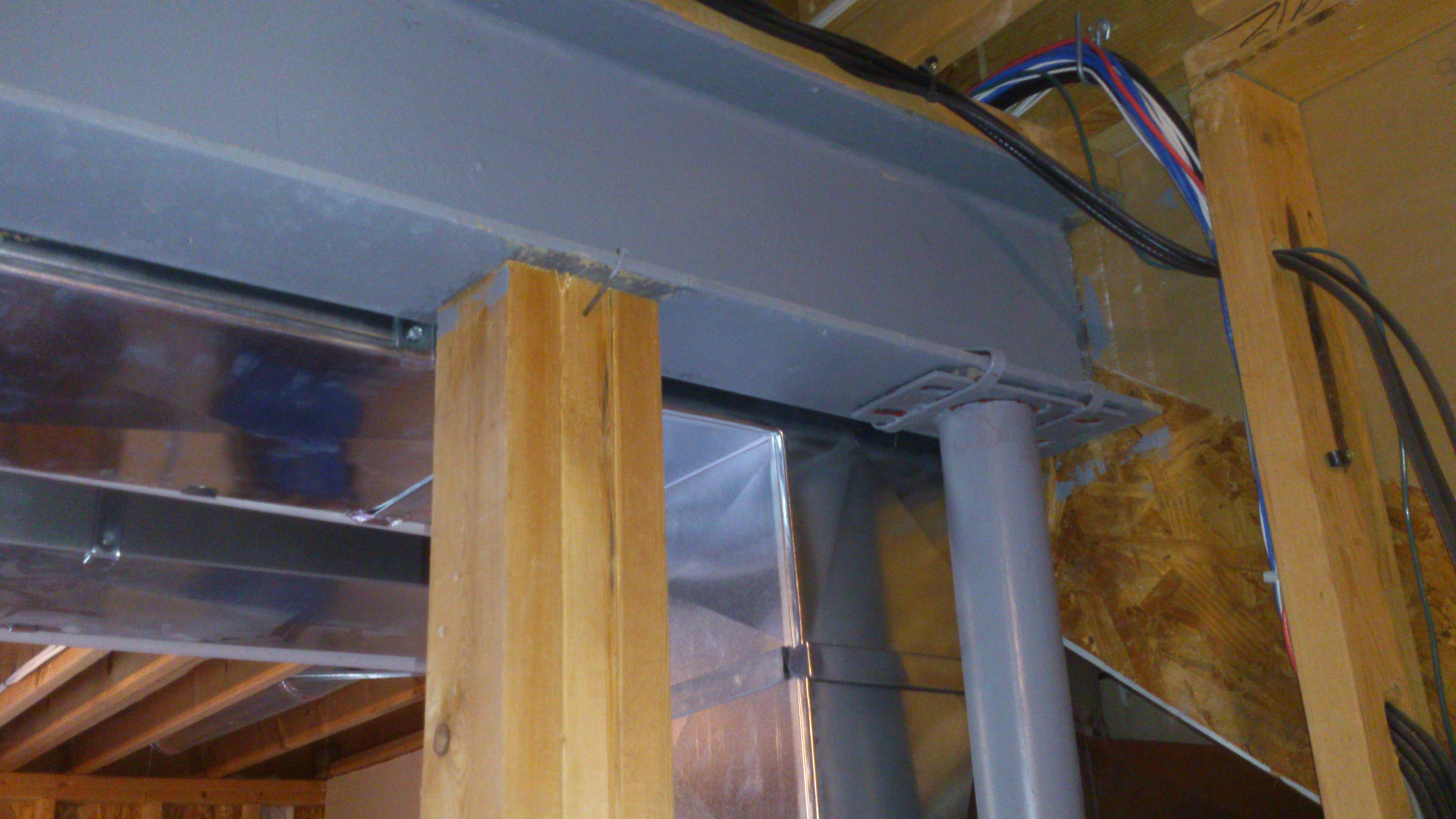 structural - Why are two columns holding up this support beam ...