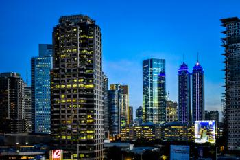 City Lights during Sunset