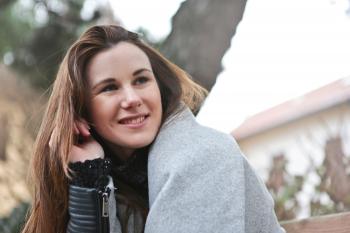 Woman Wearing Grey Zip-up Jacket