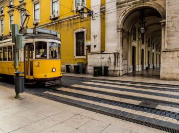 Yellow tram