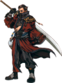 Concept art of Auron in Final Fantasy X.