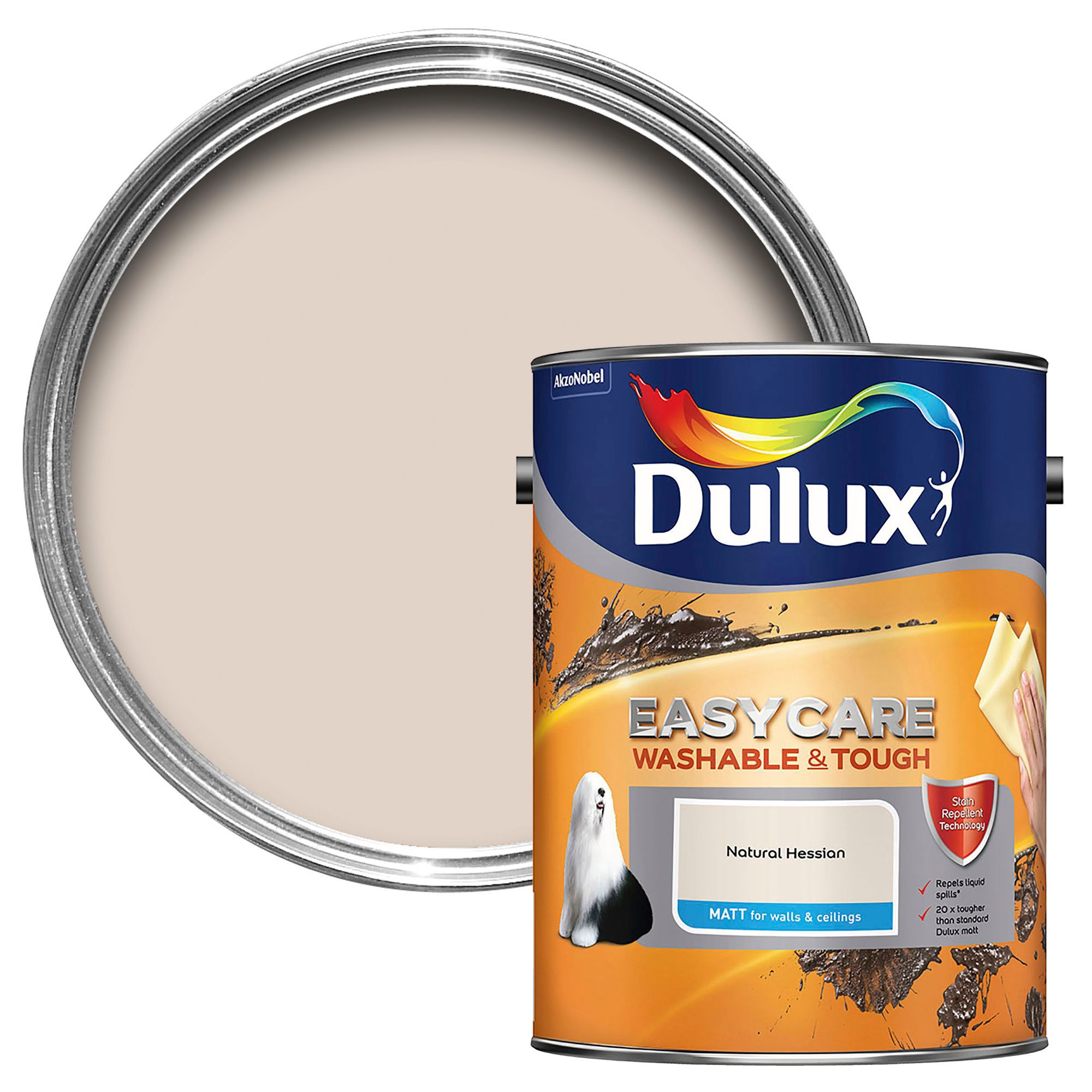  Dulux  Easycare Natural hessian Matt Emulsion  paint 5L 