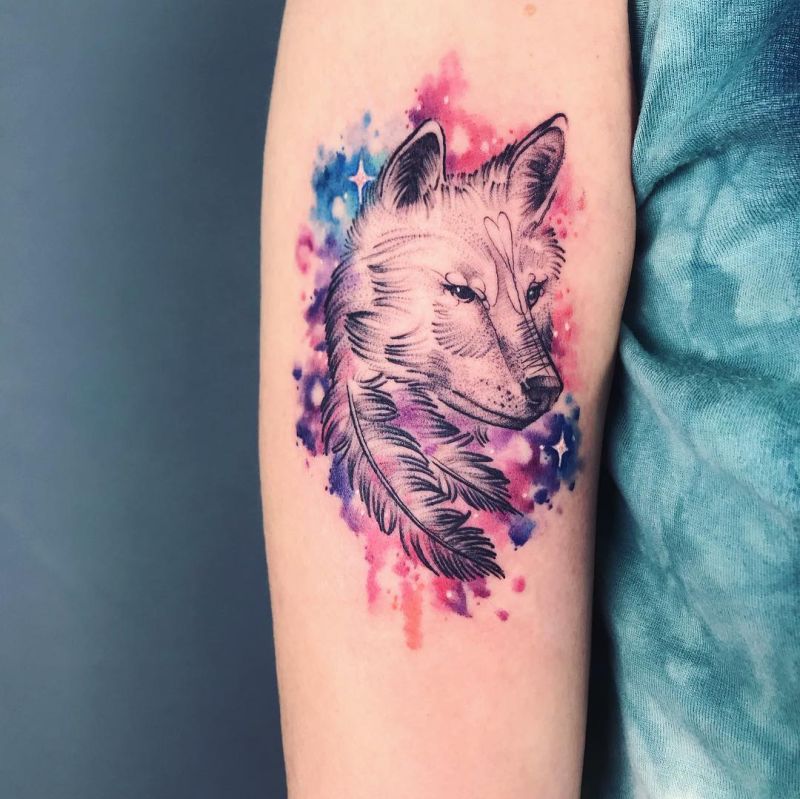 beautiful wolf tattoos