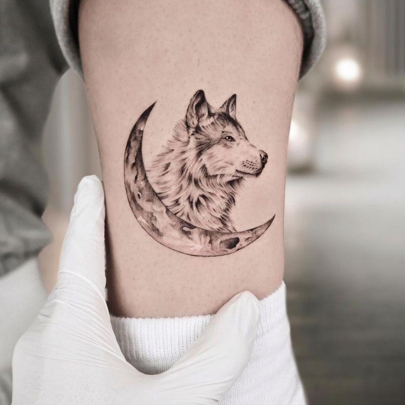 beautiful wolf tattoos