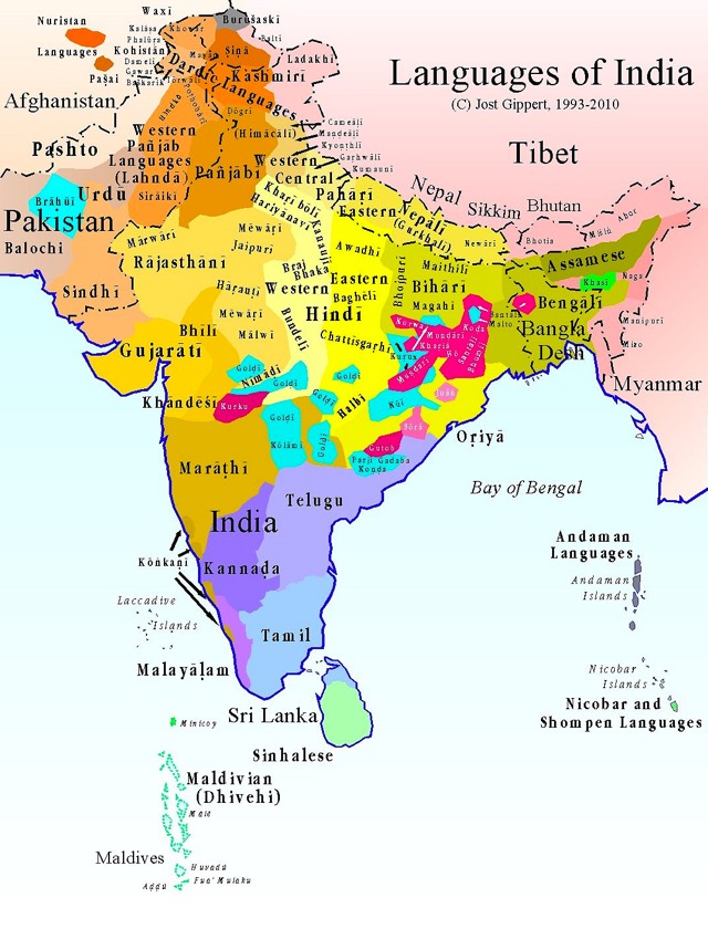 Hindi Language Map