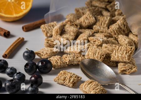 Shredded wheat biscuit Stock Photo