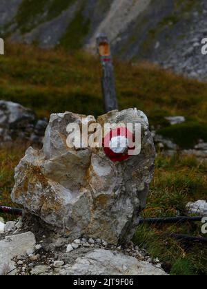 A scout sign on a rock Stock Photo