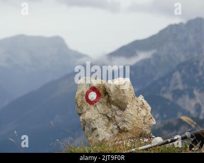 A scout sign on a rock Stock Photo