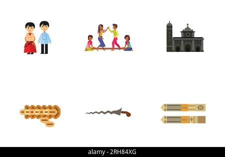 Philippines icon set Stock Vector