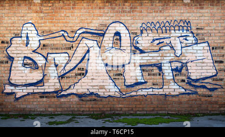 Graffiti on a brick wall Stock Photo