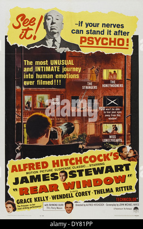 Rear Window - Movie Poster - Director : Alfred Hitchcock - 1954 Stock Photo