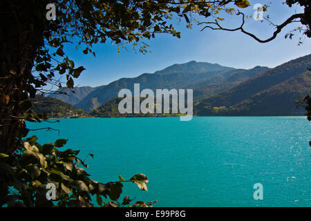 Mountain Lake Lago di Ledro Stock Photo