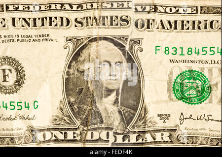 Battered Dollar Bill Stock Photo