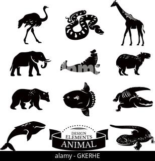 Set of animal icons Stock Vector