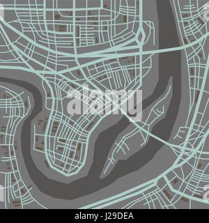 Vector city map perspective Stock Vector